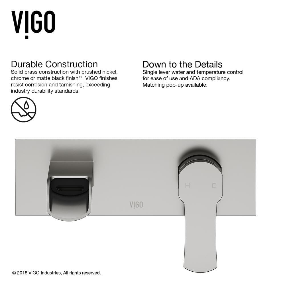 Cornelius 9 7/8" Black and Nickel Modern Wall Mounted Faucet