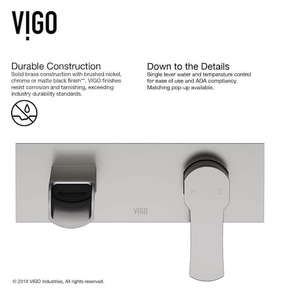 VIGO Cornelius Single-Handle Wall hotsell Mount Bathroom Faucet - Matte Black VG05004