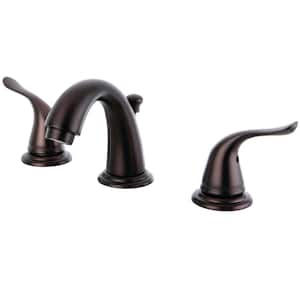 Yosemite 8 in. Widespread 2-Handle Bathroom Faucets with Plastic Pop-Up in Oil Rubbed Bronze