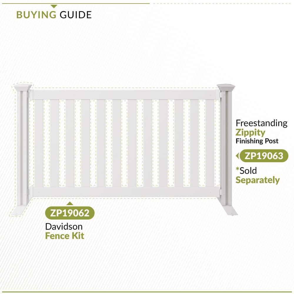 Davidson White Vinyl 5.5-ft Wide Portable Event Fence Kit