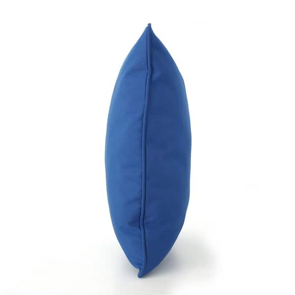 OLUMAT Blue Square Outdoor Bolster Pillow with 2 of Pillows Included (2-Pack)
