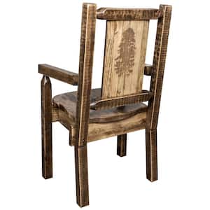 Homestead Collection Early American Laser Engraved Pine Tree Motif Captains Chair