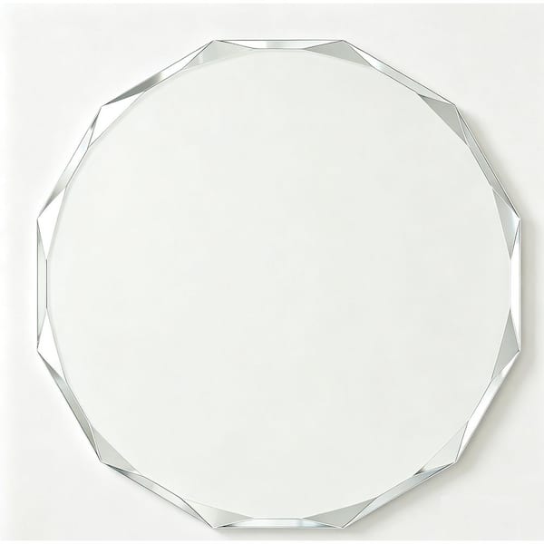 40 in. H x 40 in. W Beveled Frameless Round Wall Mirror Bathroom Vanity Mirror