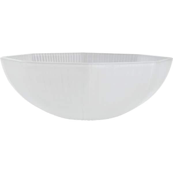Octagon Bowl 3-1/2 H. x 9-3/4 D., Frosted Glass Bowl Torchiere/Swag Lamp & Pendant Shade with 1-5/8 in. Neckless Fitter