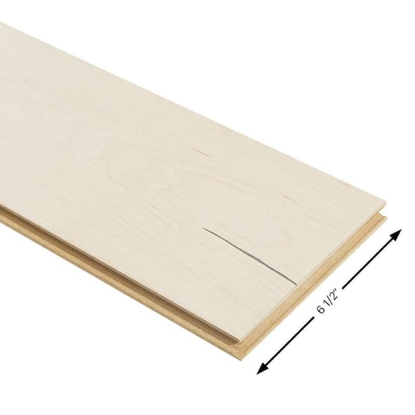 Maple Cardiff 3/8 in. Thick x 6-1/2 in. Wide x Varying Length Engineered Click Hardwood Flooring (23.64 sq. ft./case) Maple Cardiff 3/8 in. Thick x 6-1/2 in. Wide x Varying Length Engineered Click Hardwood Flooring (23.64 sq. ft./case)