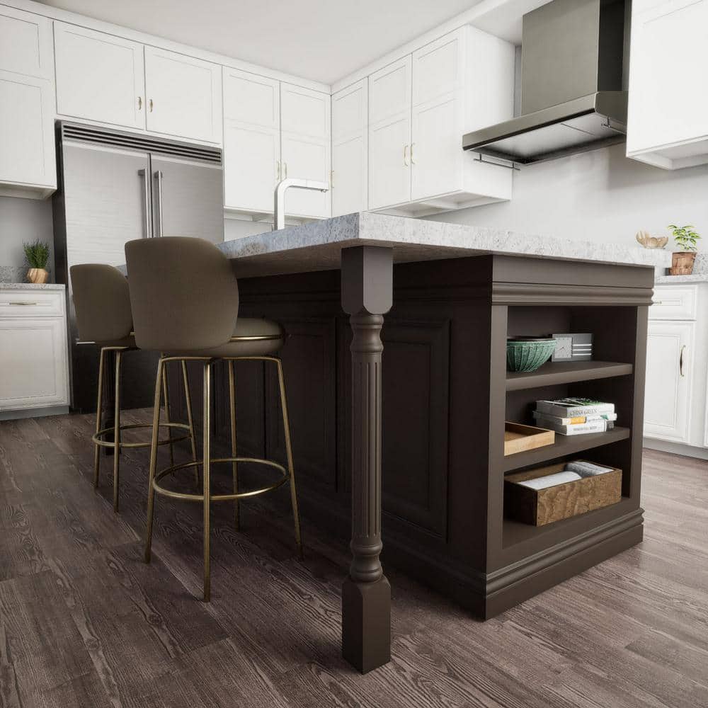 Alder Wood Fluted Cabinet Column, 35.5" Height