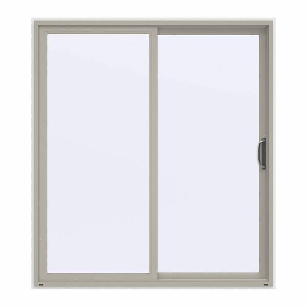 JELD-WEN 72 in. x 80 in. V-4500 Contemporary Desert Sand Vinyl Right-Hand Full Lite Sliding Patio Door w/White Interior