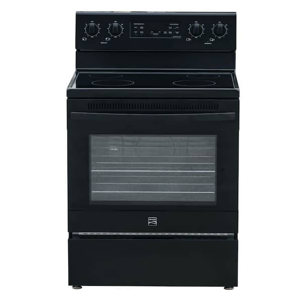 30 in. 5 cu. ft. Rear Control 4 Element Top Electric Range Black