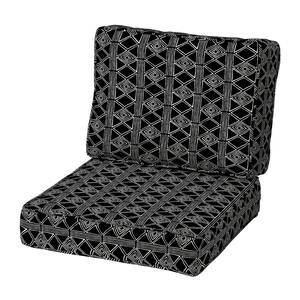 Arden Selections ProFoam 22 in. x 22 in. 2-Piece Plush Deep Seating Outdoor Lounge Chair Cushion in Onyx Black