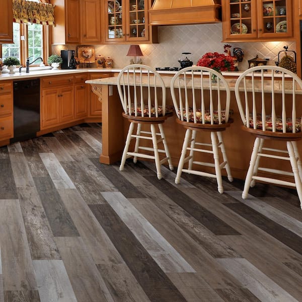 A&A Surfaces Woodland Rustic Pecan 12 MIL x 7 in. W x 48 in. L Click Lock  Waterproof Lux Vinyl Plank Flooring (23.8 sq. ft. / case) HD-LVR5012-0011 -  The Home Depot