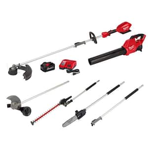 M18 FUEL 18-Volt Brushless Cordless Electric String Trimmer/Blower Combo Kit w/Pole Saw, Hedge, Edger, Extension(6-Tool)