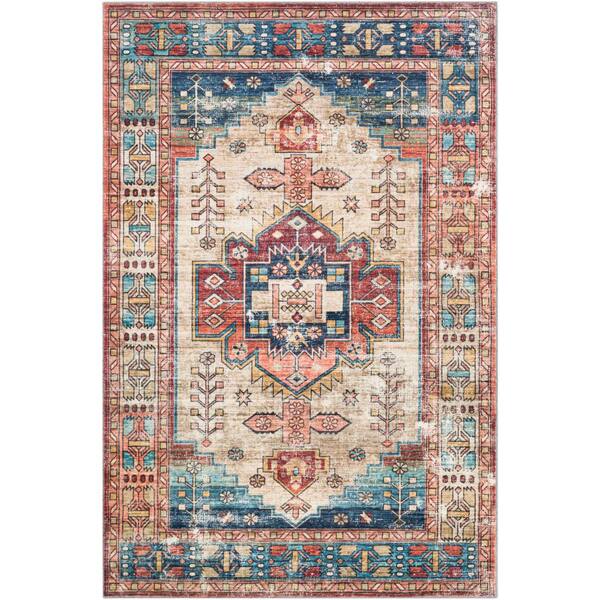 Artistic Weavers Brockville Denim/Coral 2 ft. x 3 ft. Indoor Area Rug