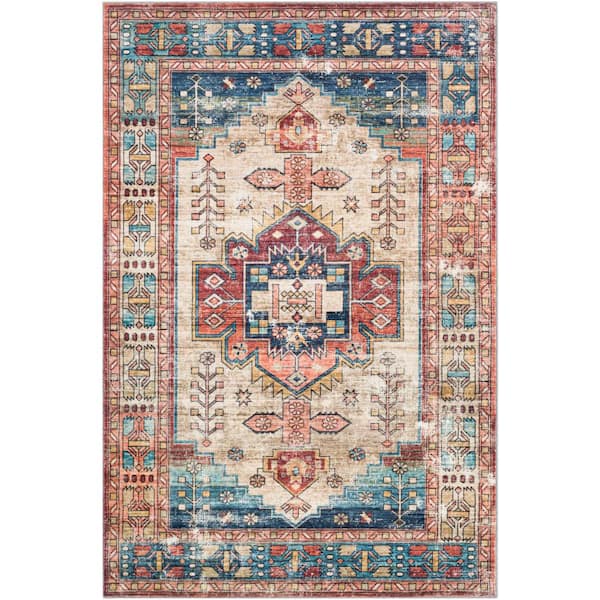Artistic Weavers Brockville Denim/Coral 3 ft. x 4 ft. Indoor Area Rug