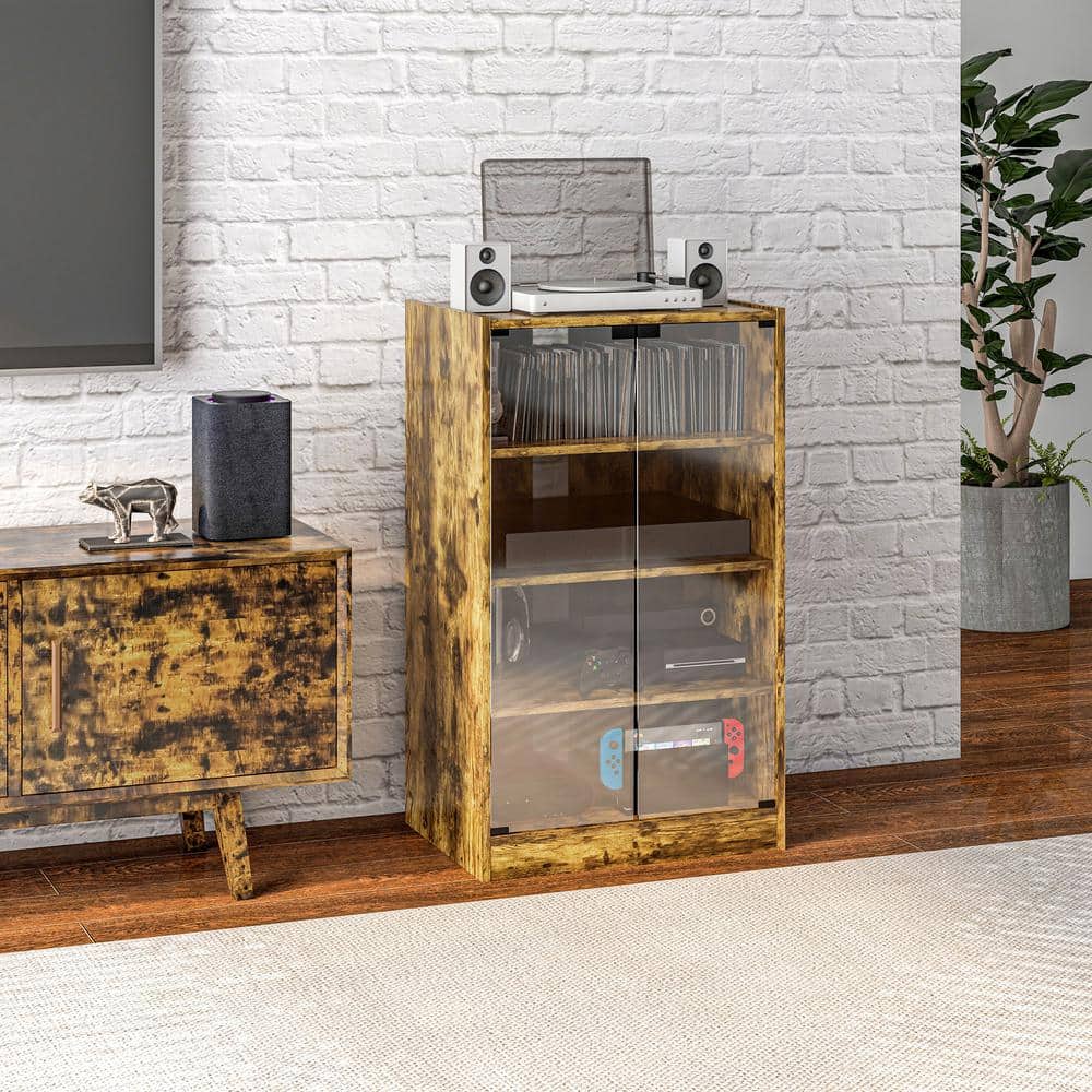 HOMCOM Media Cabinet, 4-Tier Freestanding Shelf Tower with