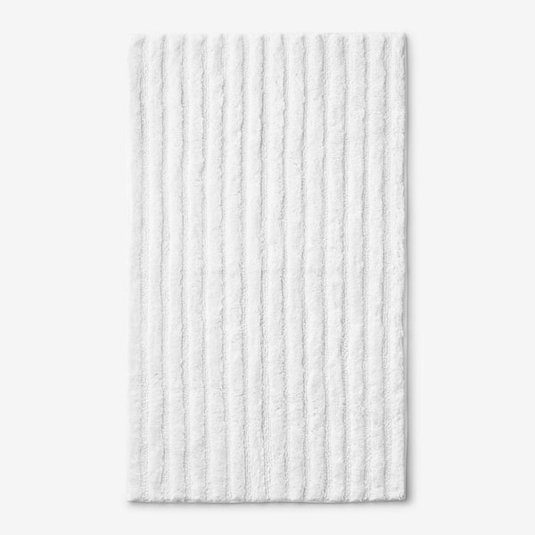Green Earth Quick Dry White 24 in. x 40 in. Solid Cotton Bath Rug