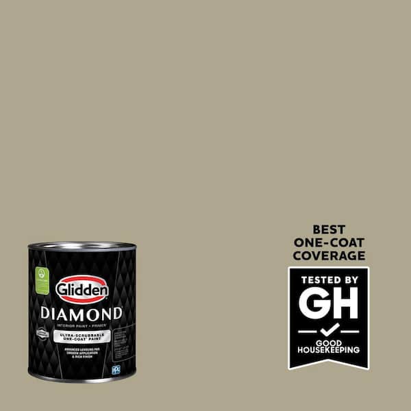 Glidden Diamond 1 qt. PPG1027-4 Olive Gray Satin Interior Paint with Primer