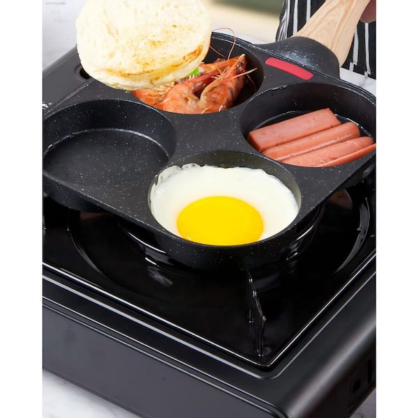 Wudkey Egg Frying Pan, 4-Cup Egg Pan Nonstick, Fried Egg Pan