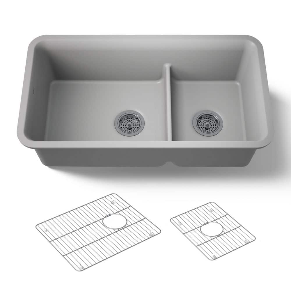 Yu-tan/4 matte-grey-kohler-undermount-