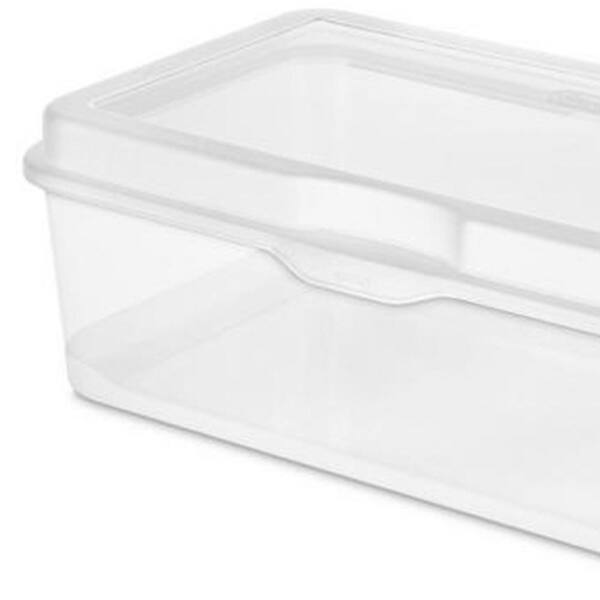  Sterilite 6 Qt Storage Box, Stackable Bin with Lid, Organize  Shoes, Crafts in Home, Office, School, Closet, Clear with White Lid, 1-pack  - Single Pair Shoe Bags