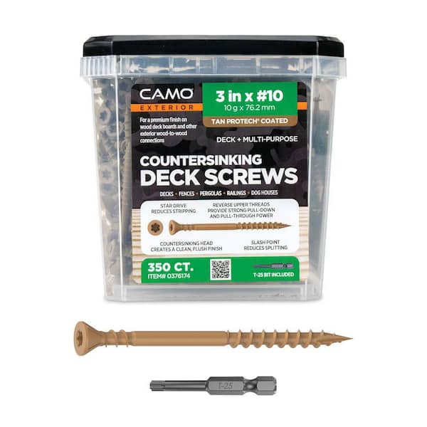 #10 x 3 in. Tan ACQ Rated Star Drive Flat Head Wood Deck Screw (350-Piece)