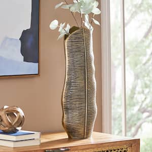 Brinson Antique Brass Aluminum Leaf Vase