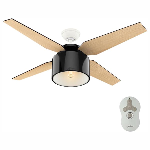Hunter Cranbrook 52 in. LED Indoor Gloss Black Ceiling Fan
