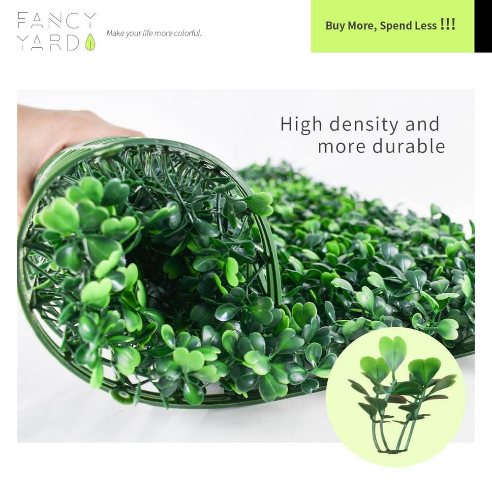 20x20 Inch Green Artificial Boxwood Wall Panels for Outdoor Decor