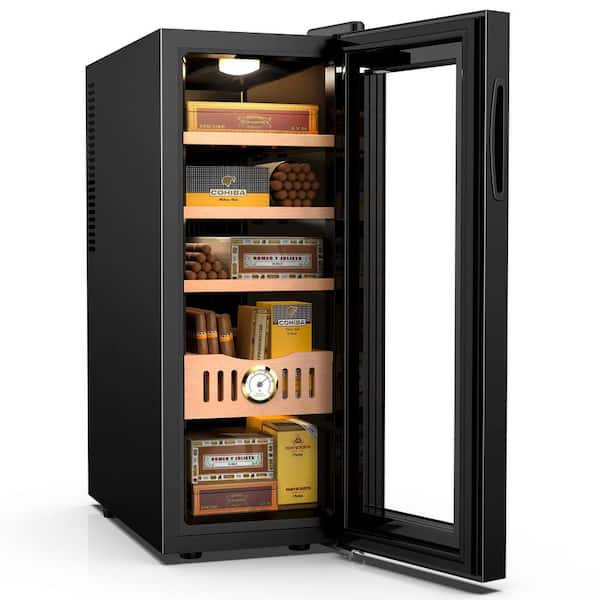 Mojgar 35L Electric Humidor, 250 Counts Cigar Humidor Cabinet with Cooling Temperature Control, Electric Cooling Wine Chiller