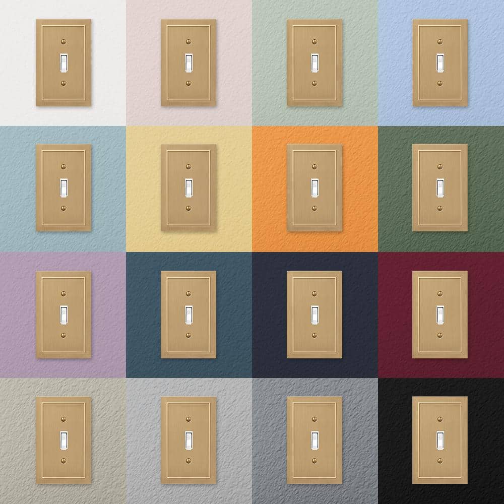 Brushed Bronze 2-Gang Toggle and Rocker Wall Plate