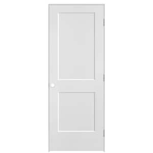 30 in. x 80 in. 2-Panel Logan Left-Hand Solid Core Primed Molded Composite Single Prehung Interior Door