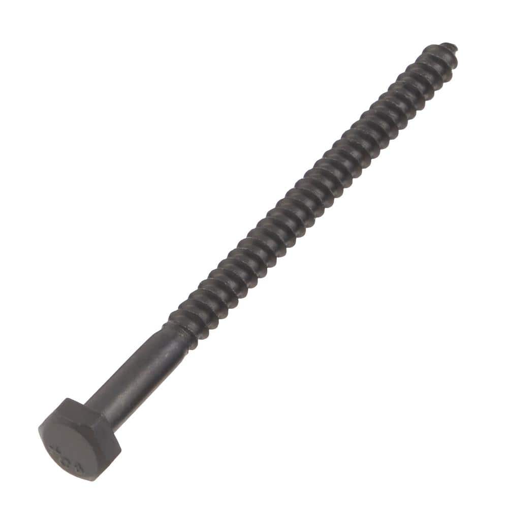 DECKMATE 1/4 in. x 4 in. Black Exterior Hex Head Lag Screw 815206