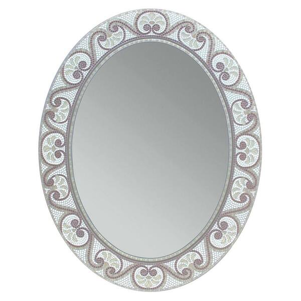 Deco Mirror 23 in. W x 29 in. H Frameless Oval Bathroom Vanity Mirror in Earth tone