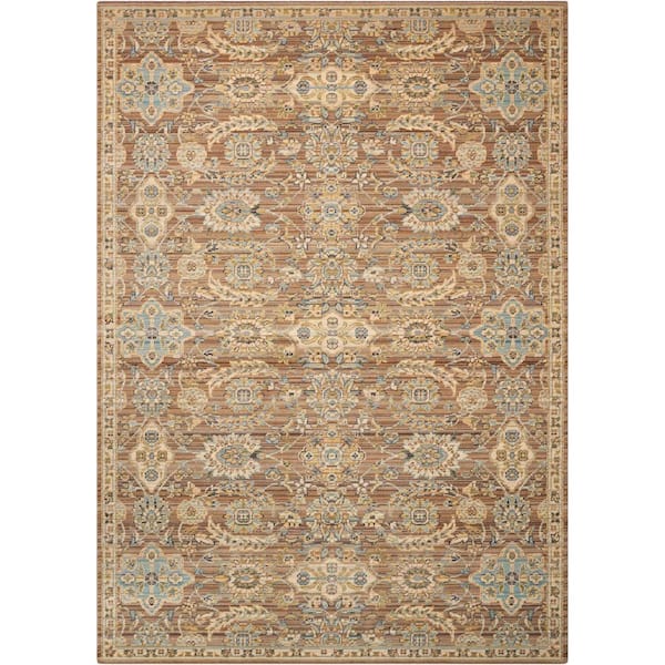 Nourison Timeless Mocha 10 ft. x 13 ft. Bordered Traditional Area Rug