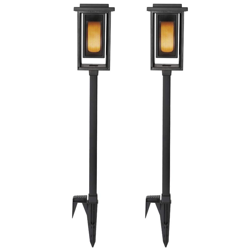 Hampton Bay Ambrose Low Voltage 2.4 Lumens Black Integrated LED Path Light  with Flicker Flame Effect; Weather/Water/Rust Resistant 62906 - The Home  Depot