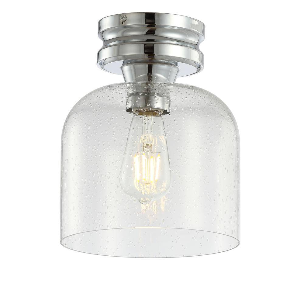 Domenic 7.75" Chrome Glass LED Flush Mount Light