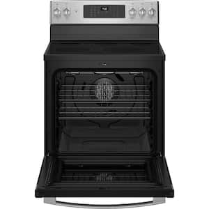 Profile 30 in. 5 Burner Element Free-Standing Electric Convection Range in Fingerprint Resistant Stainless w/ Air Fry
