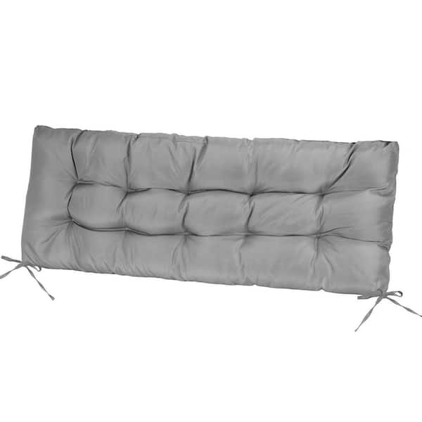 cenadinz 1-Piece Rectangle Outdoor Bench Cushion in Grey Waterproof with 10 in. Strap Length