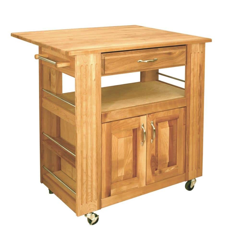Catskill Craftsmen Heart-Of-The-Kitchen Natural Wood Kitchen Cart with Storage -  15445