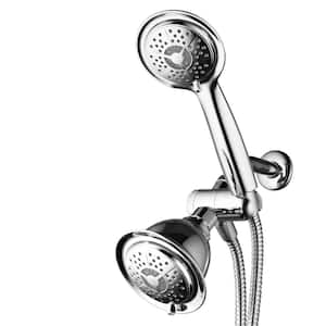 4-spray 4 in. Dual Shower Head and Handheld Shower Head with LED Lighted in Chrome