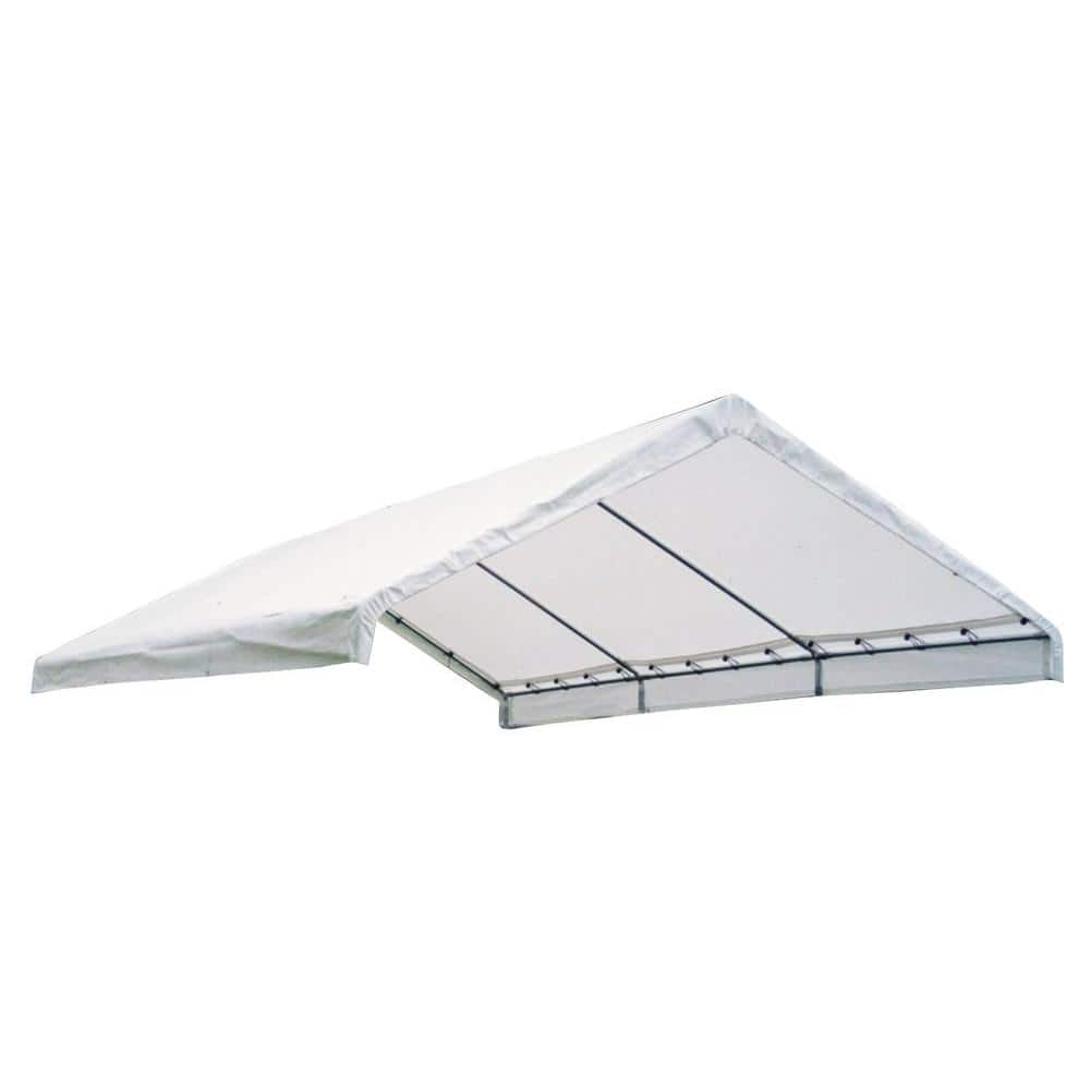 ( incomplete)Shelterlogic Super Max 18  x 20  Premium Canopy Replacement Cover Fits 2  Frame  White