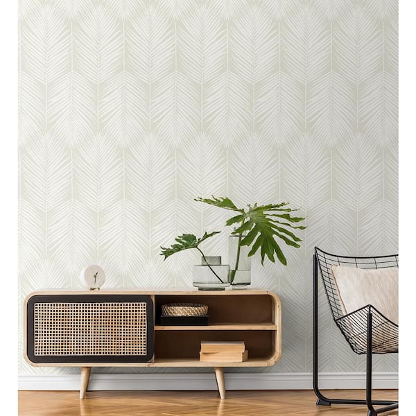 Sea Salt Palm Silhouette Vinyl Peel and Stick Wallpaper Roll 30.75 sq. ft.