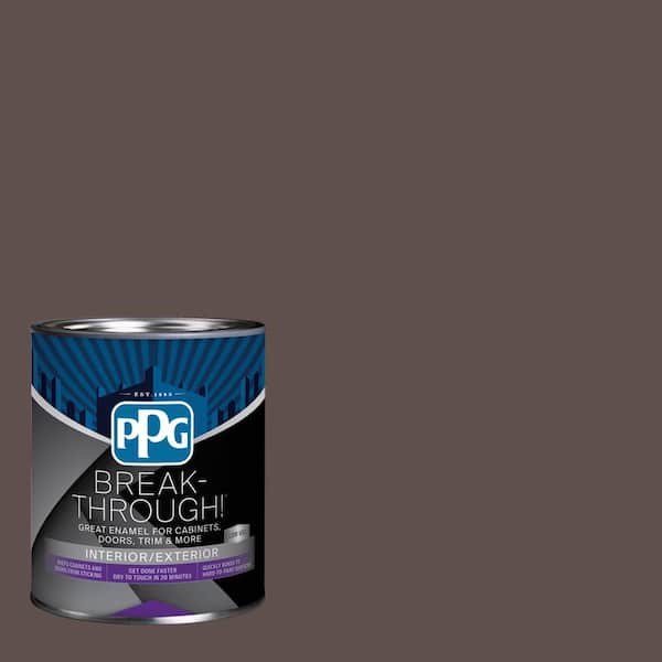 1 qt. PPG1017-7 Chocolate Pretzel Satin Door, Trim & Cabinet Paint
