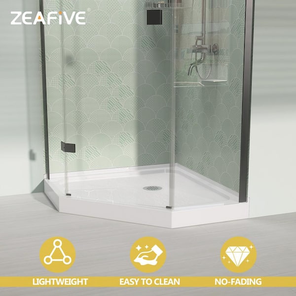 Zeafive Zeno 36 in. L x 36 in. W Neo Angle Corner Shower Pan Base