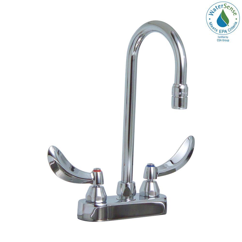 Chrome Gooseneck Kitchen Faucet with Wristblade Handles