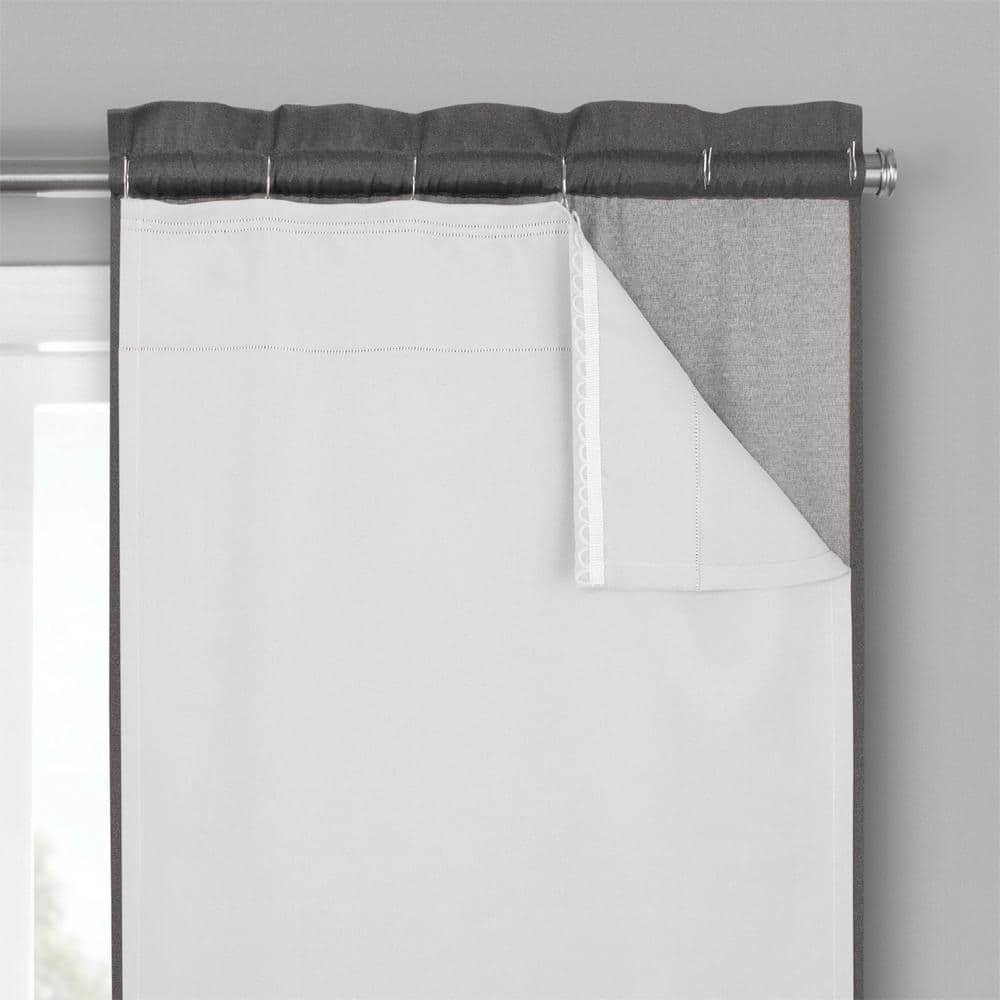 White Polyester Blackout Thermal Curtain Liner Pair, 54" x 92"