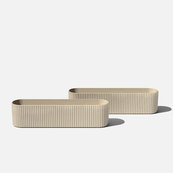 Veradek Demi 8.5 in. L x 36 in. W x 8.75 in. H Rectangular Sand Plastic Window Box Planter (2-Pack)