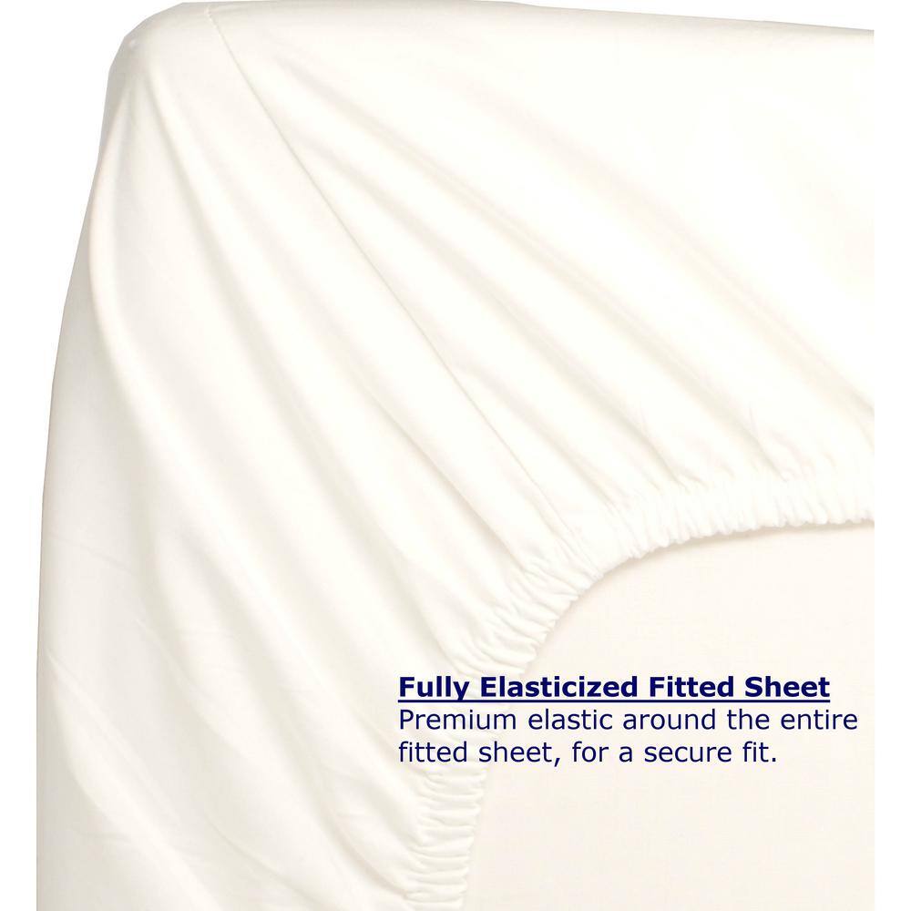 Full Size White Cotton Percale Sheet Set