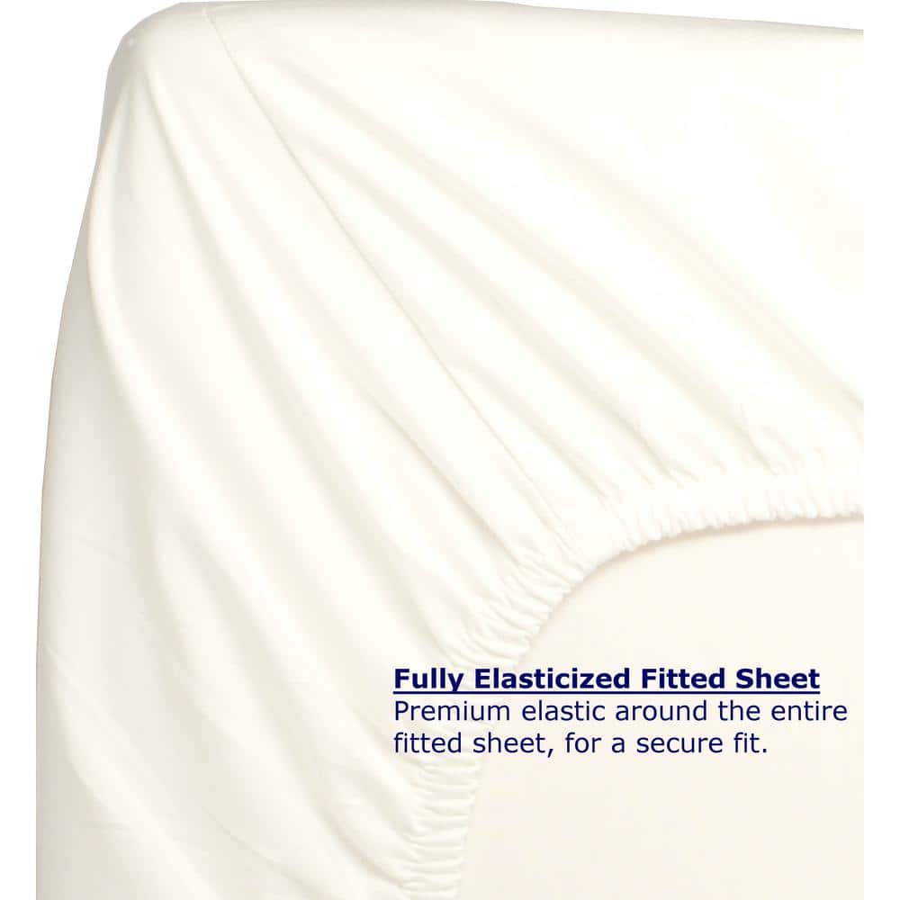 Full Size White Cotton Percale Sheet Set