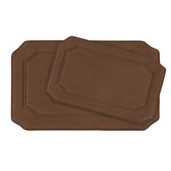BounceComfort Walden Mocha Memory Foam 2-Piece Bath Mat Set