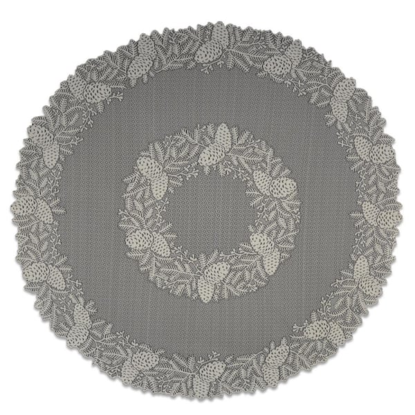 Heritage Lace Highland Pine 42 In W X L Ivory Fl Polyester Round Table Topper Hp 4200i The Home Depot Heritage Lace Highland Pine 42 In W X, Round Lace Table Toppers